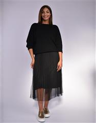 MADE IN ITALY BLACK DRESS WITH JERSEY 