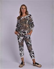 MADE IN ITALY WHITE LEOPARD PANTS