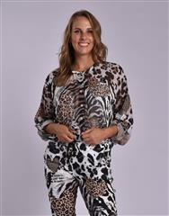 MADE IN ITALY WHITE LEOPARD BLOUSE 