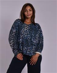 MADE IN ITALY NAVY LEOPARD TOP 