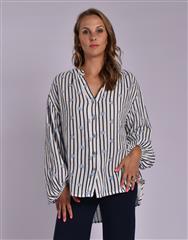 MADE IN ITALY WHITE NAVY BLOUSE