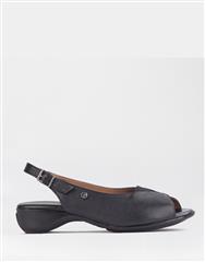 FROGGIE BLACK LEATHER SANDAL