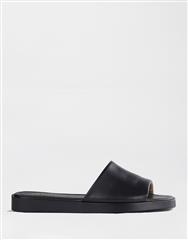 FROGGIE BLACK MULE SANDALS