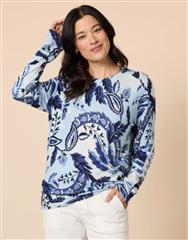GORDON SMITH BLUE MULTI PAISLEY KNIT 