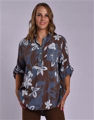 MADE IN ITALY BLUE MULTI BLOUSE 