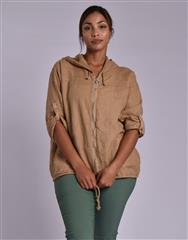 MADE IN ITALY CAMEL HOODIE 