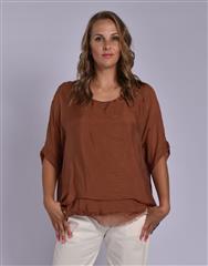 MADE IN ITALY BROWN BATWING TOP 