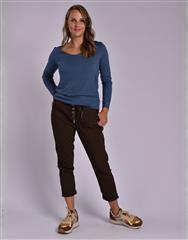 MADE IN ITALY BUTTON CHOCOLATE PANTS