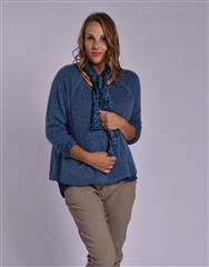 MADE IN ITALY  BLUE LEOPARD KNIT TOP 