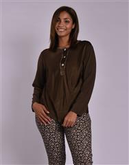 MADE IN ITALY SILKY DARK BROWN TOP 