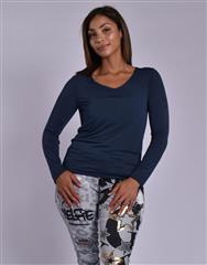 MADE IN ITALY NAVY KNIT TOP 