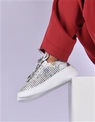 JOLIE WHITE MULTI FLORAL PLATFORM SNEAKER