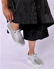 JOLIE SILVER LEATHER SNEAKER
