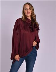 MADE IN ITALY MAROON SILKY TOP
