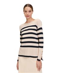 BETTY BARCLEY NATURAL DARK BLUE KNT PULLOVER 