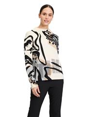 BETTY BARCLAY NATURAL BLACK KNT PULLOVER 