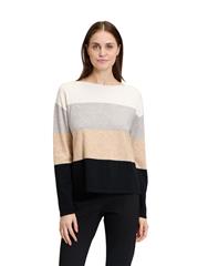 BETTY BARCLAY BLACK BEIGE KNIT PULLOVER 
