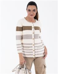 CALYPSO NATURAL STRIPE CARDIGAN