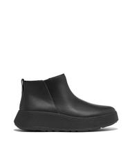 FIT FLOP ALL BLACK F-MODE LEATHER FLATFORM BOOTS 