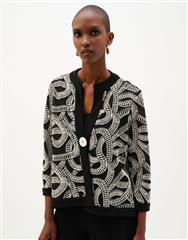 JOSEPH RIBKOFF BLACK & OFF-WHITE LDS JACKET 