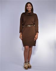 MADE IN ITALY DARK BROWN KNIT DRESS