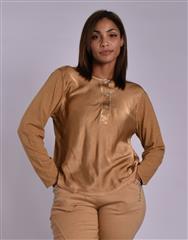 MADE IN ITALY BROWN SILKY TOP