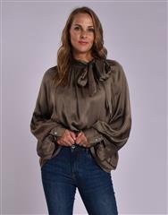 MADE IN ITALY BROWN SILKY TOP
