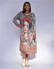 MADE IN ITALY GREY MULTI DRESS 