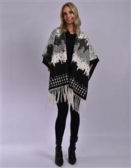 JOLIE BLACK WHITE PONCHO