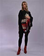 JOLIE BLACK RED PONCHO