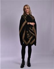 JOLIE TAN BLACK PONCHO