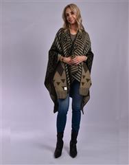 JOLIE BLACK TAN PONCHO 