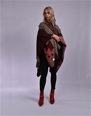 JOLIE RED MULTI PONCHO 