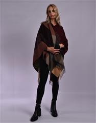 JOLIE MAROON MULTI PONCHO