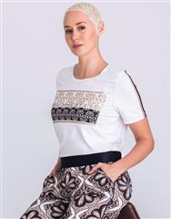 TUZZI OFF-WHITE  T-SHIRT