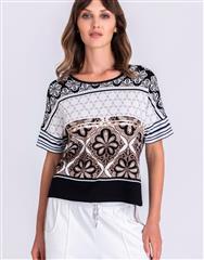TUZZI BLACK MULTI SHIRT