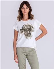 TUZZI OLIVE WHITE SHIRT