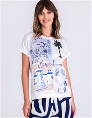 TUZZI BLUE MULTI SHIRT