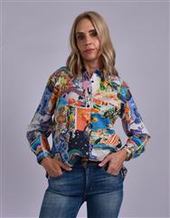JOLIE PURPLE MULTI CAROLINE SHIRT 