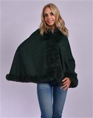 JOLIE GREEN BLACK PONCHO 