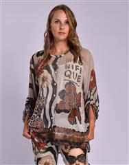 MADE IN ITALY BLACK LEOPARD BLOUSE 