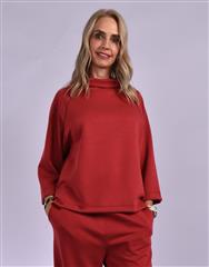 JOLIE MAROON JESSICA COWL NECK TOP