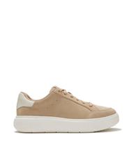 FITFLOP HAZELNUT RTG SUEDE SNAKE LACE-UP SNEAKER