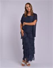 MADE IN ITALY NAVY FRILL DRESS 