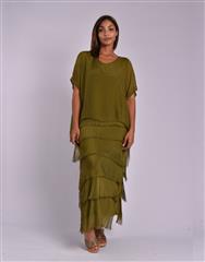 MADE IN ITALY GREEN FRILL DRESS