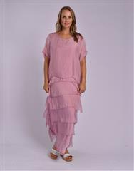 MADE IN ITALY DUSTY PINK FRILL DRESS 