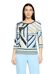 BETTY BARCLAY BLUE GREEN 3/4 SLEEVE TOP