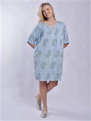 MADE IN ITALY BLUE BEIGE SHORT DRESS 