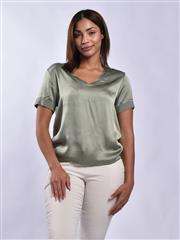 MADE IN ITALY OLIVE SILK TOP 