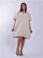 MADE IN ITALY BEIGE SHORT DRESS 